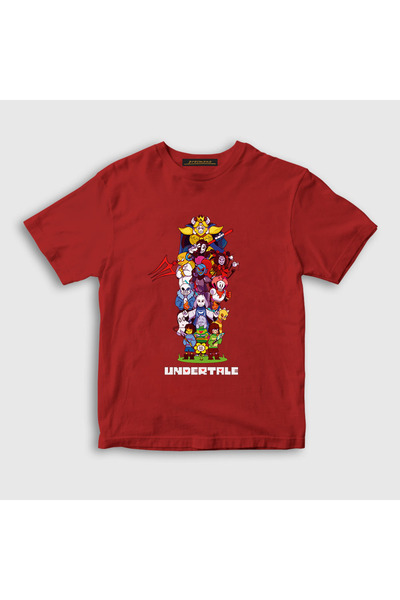 Presmono Unisex Kids Red All Undertale T-shirt 31650tt