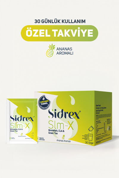 SIDREX Slm-X - Bromelain, CLA ve Yeşil Çay Ekstresi İçeren Takviye Edici Gıda...