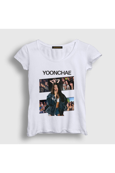 Presmono Women's White Yoonchae V3 K Pop Katseye T-Shirt 590382Tt