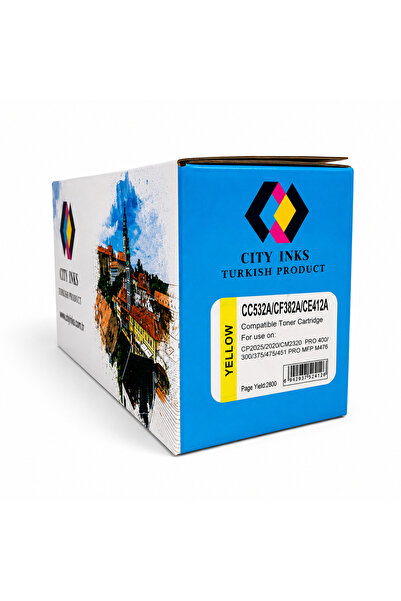 City Inks حبر تركي سيتي انك متوافق مع HP 305A أصفر (Yellow) – CC532A / CF382A...