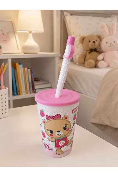 Herevin 340 Cc Desenli ,Pipetli Bardak-Girl
