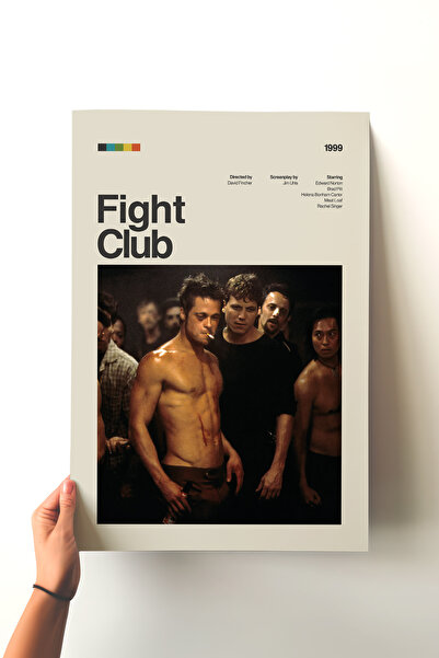 Pena Tablo Fight Club Çerçevesiz Retro Film Posteri