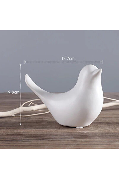 Choice 12.7mm Bird Figurine 4 Sizes Nordic Ceramic Black White Animal Statue ...