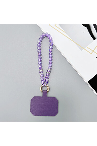 Choice7 PURPLE Little Fresh Phone Lanyard Crystal Diamond Colored Bead Phone ...