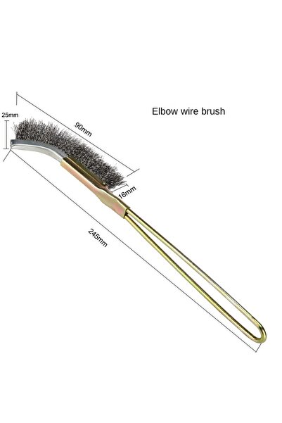Choice3 Curved-Steel Wire Metal Cleaning Brushes with Handle Straight and Cur...