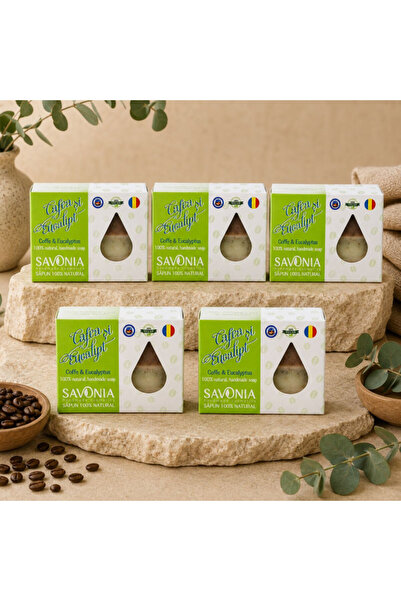 Savonia Set 5 buc - Sapun Cafea si Eucalipt ,