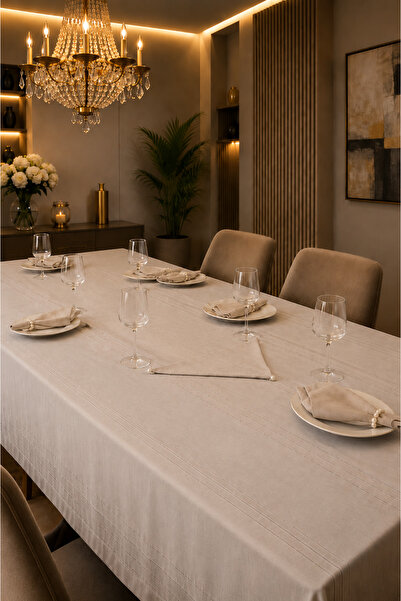 Çeyiz Diyarı Colber 26 Piece Tablecloth Set Beige