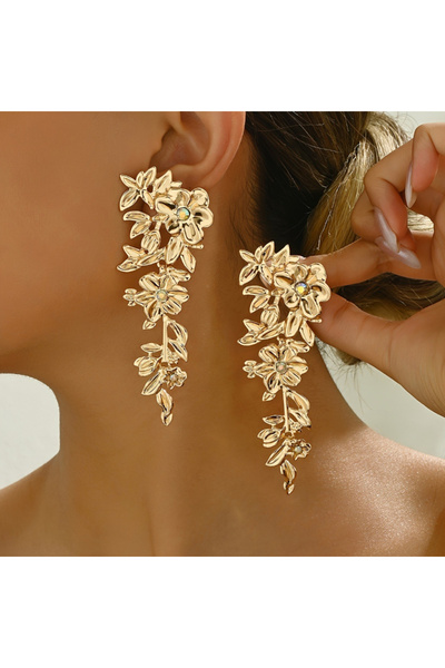 Choice WC5286-1 New Personalized Punk Style Flowers Long Drop Earrings Ladies...
