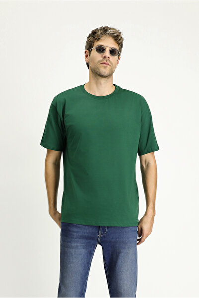 Kiğılı Oversize Single Jersey Cotton T-Shirt - Crew Neck