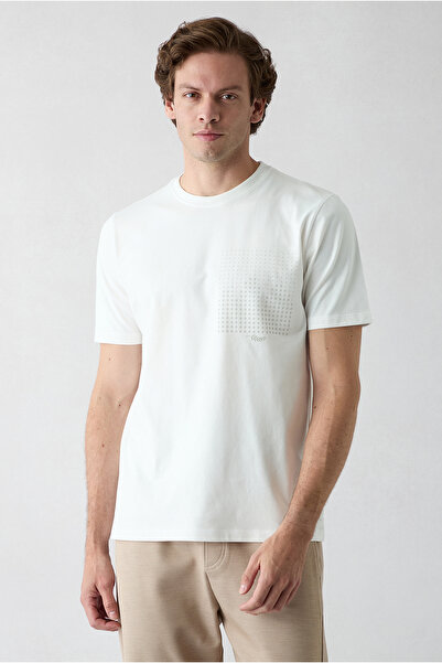 Kiğılı Crew Neck Regular Fit Printed 100% Cotton T-Shirt