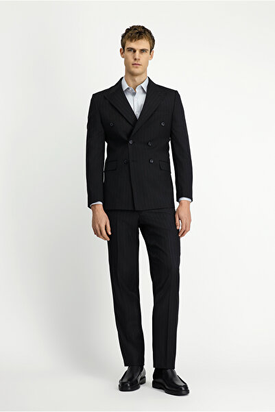 Kiğılı Regular Fit Pointed Collar Wool Double Breasted Closure Suit