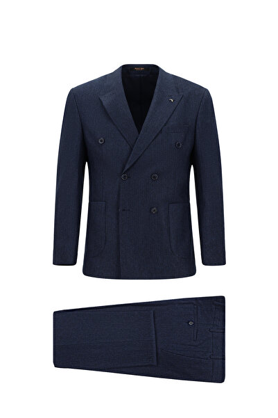 Abdullah Kiğılı 7 Drop Slim Fit Slim Fit Patterned Wool Piece Double-Breasted...