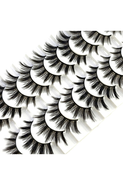 Choice7 10pairsHP-10 NEW 10 Pairs Cat Eye Lashes Fluffy Faux Mink Lashes 8D W...