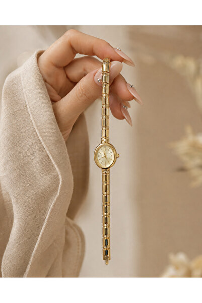 Generic Brand Women's Wristwatch Gold Color Minimal Oval Dial Thin Bracelet W...