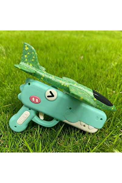 choice2 green Dumb Dinosaur Ejection Foam Aircraft Toy One Click Launch Three...