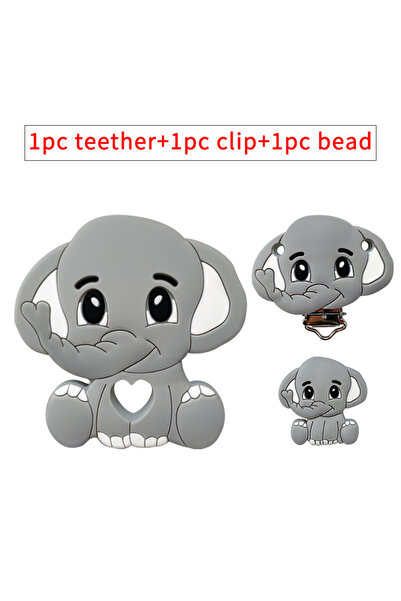 Choice 3pcs 3pcs/set Silicone Cartoon Animal Figure Teether Beads and Clips B...