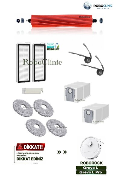 Roboclinic Roborock Qrevo L / QRevo L Pro Robot Süpürge Uyumlu Yedek Toz Torb...