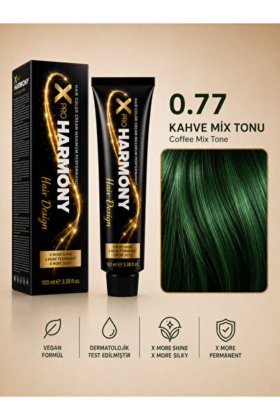 X Pro Harmony Tüp Boya 0.77 Green / Anti Red Yeşil / Kırmızı Azaltıcı Saç Boy...
