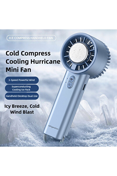 Choice3 Blue TINSOL Ice-Cooling High-Speed Handheld Fan 5200mAh Portable Mini...