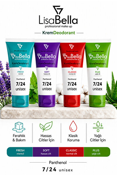 BY UTAH LİSA BELLA Ter Önleyici Krem Deodorant 50 ml – Classic, 7 Gün Etkili,...