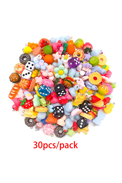 Choice Mixed 30 pcs Random Assortment of Cartoon Charms: 10/20/30pcs Resin Pe...