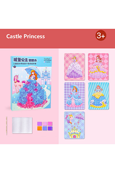 Choice1 Castle Princess Children's Fabric Art Craze Poke Drawing Craft Toys C...
