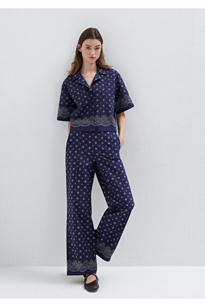 Mavi Ethnic Printed Navy Blue Trousers 1011189-91499