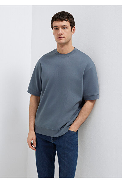 Mavi Tricou cu guler rotund, croială lejeră / croială amplă și confortabilă 0...