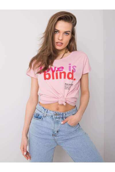 Factory Price Tricou Roz Cu Inscripție Stitch & Soul - Xs