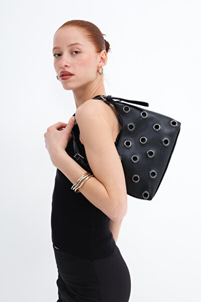 Addax Τσάντα χειρός και ώμου με λεπτομέρειες σε στυλ συρραπτικού Ç3003