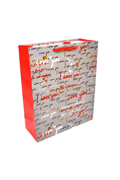 AFO Set 12 Pungi Cadou model i love you gri 26x32x10cm
