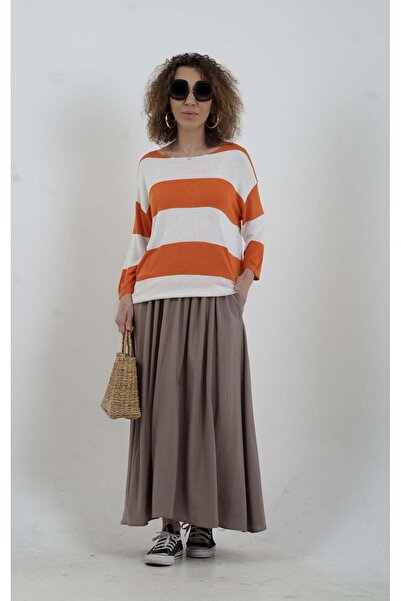 Zelish My Sister Ανοιχτόχρωμη μακριά φούστα από βιζόν και τένσελ