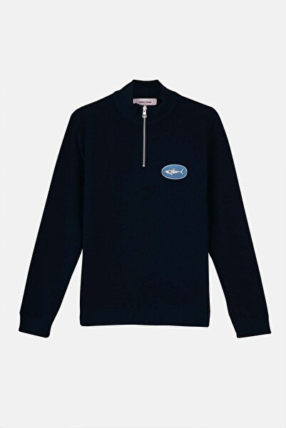 Reflect Studio Great White Shark Supersoft Quarter-Zip Sweatshirt - Navy Blue
