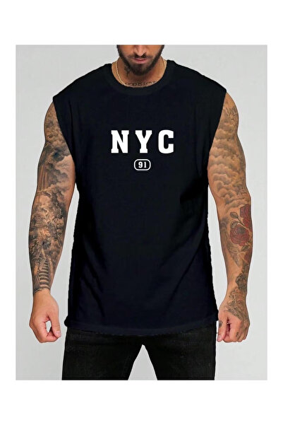 bellanova Printed Sleeveless Tshirt Men's Zero Sleeve Clothing Sportswear Ove...