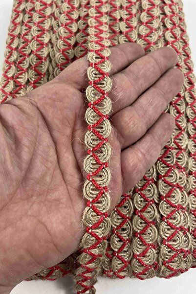 Hobigram شريط زخرفي بتصميم متقاطع من القش الأحمر من إيسا، 10 أمتار، شريط تزيي...