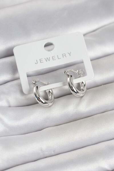 Inure Jewelry Silver Color Brass Hoop 15 mm Women's Earrings
