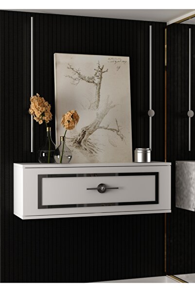 cantek dizayn D7053-7053-D87-32 87CM DUVARA MONTE TEK KAPAKLI DRESUAR BEYAZ-G...