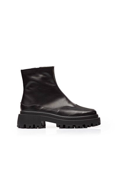 UrbanShoes Ghete damă casual din piele naturală, Leofex - Mostra 336 Negru box