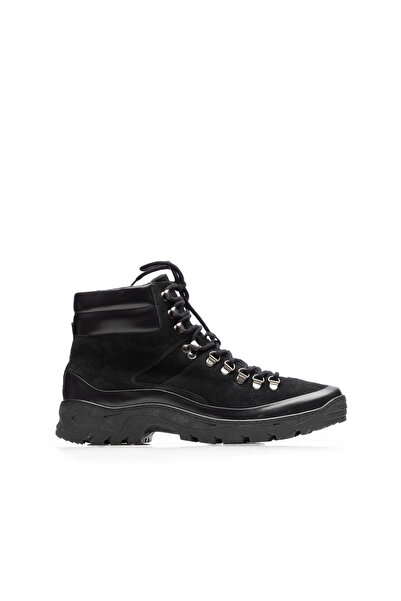 UrbanShoes Ghete bărbați din piele naturală, Leofex - 507 Negru Velur Box