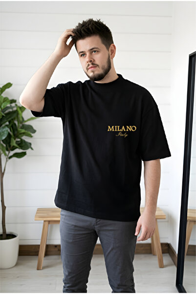 HOFFNUNG Unisex Βαμβακερό μπλουζάκι με λαιμόκοψη ποδηλάτου σε μεγάλο μέγεθος