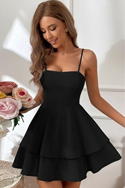 Wear Up Γυναικείο φόρεμα Janjan από κρεπ με κορδόνια, βολάν και δέσιμο στην π...