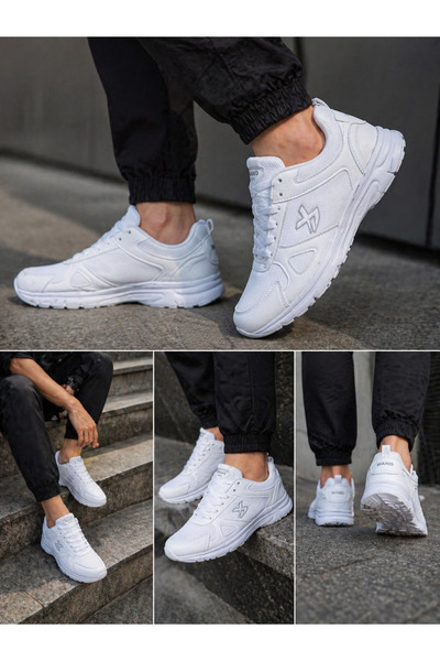YUSE SHOES حذاء رياضي رجالي شبكي أبيض اللون