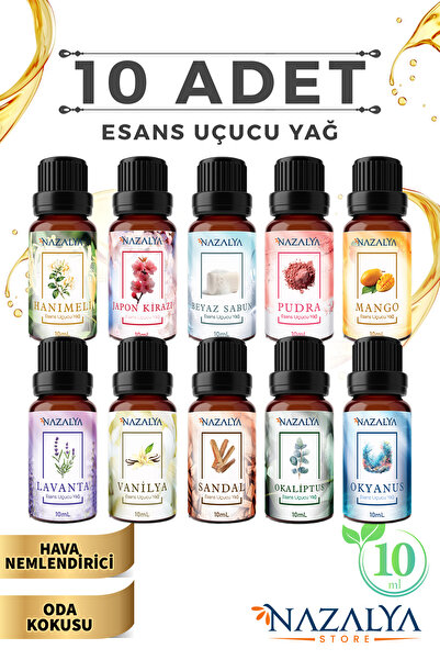 Nazalya Hava Nemlendiriciler için Uçucu Oda koku Yağı Esansiyeli 10'lu Set 10...