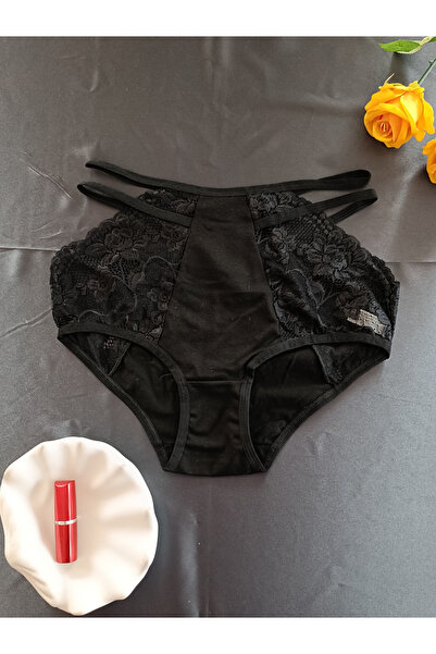 ZENA UNDERWEAR Shay Lace High Waist Women's Underwear Panties with String Det...