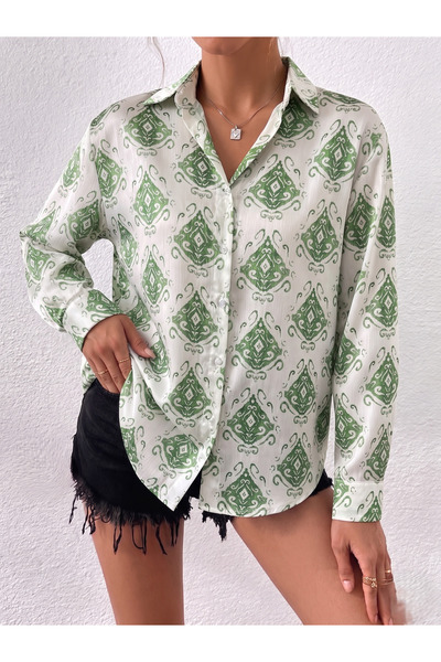 mass fashion قميص يوريو ساتان أنيق للسيدات