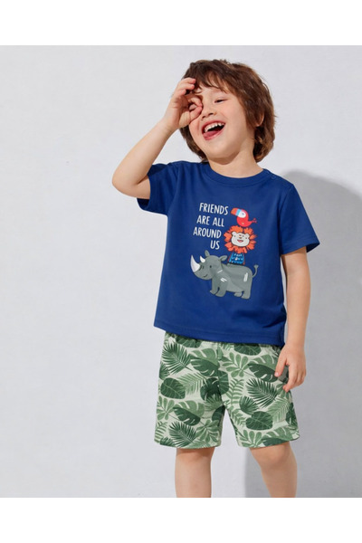 luay Boys 100% Cotton Set of 2| Summer Casual Outfit for Kids| Car Graphic Pr...