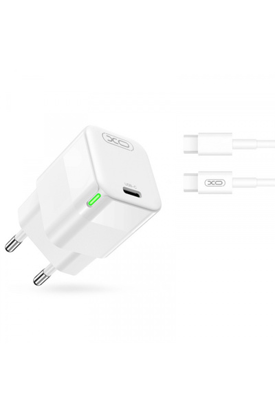 XO Design Incarcator Retea Cu Cablu USB-C CE06, 30W, 3A, 1 x USB-C, Alb