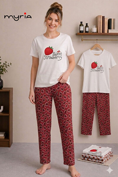 MyRia Set de pijamale de vară pentru femei, cu decolteu tip crewneck