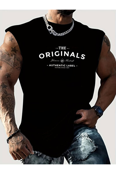 bellanova Printed Sleeveless Tshirt Men's Zero Sleeve Clothing Sportswear Ove...