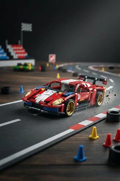Miniso Licensed Pull-Back Game Block Racing Car Series Red – Movable Building...